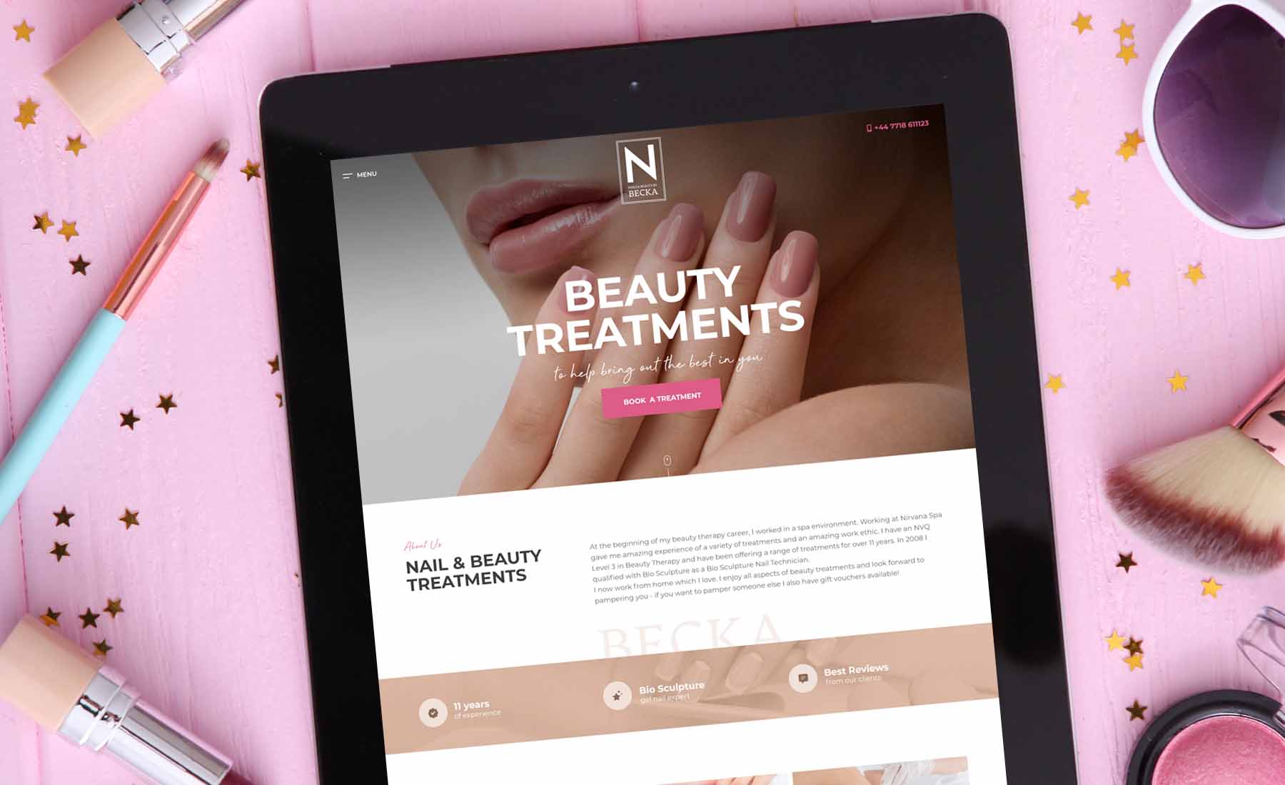 Beauty Treatments One Page Website