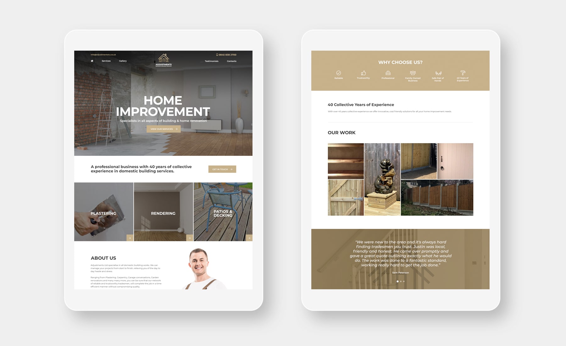 Home Improvements One Page Website