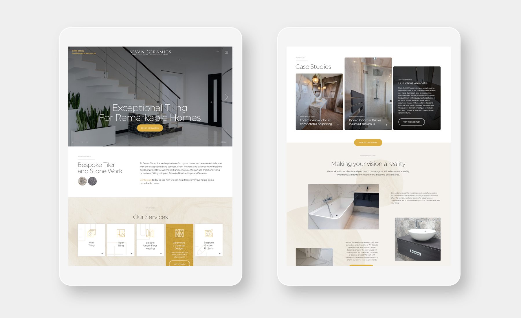 Bespoke Tiling Brochure Website