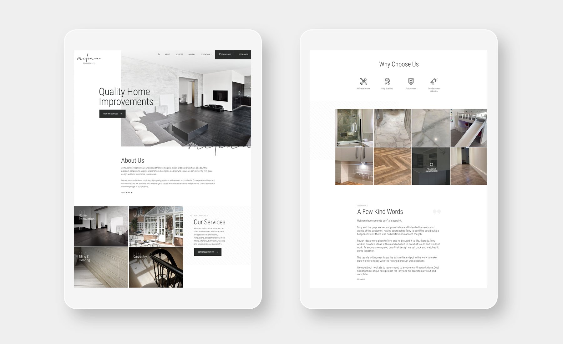 Building Contractors One Page Website