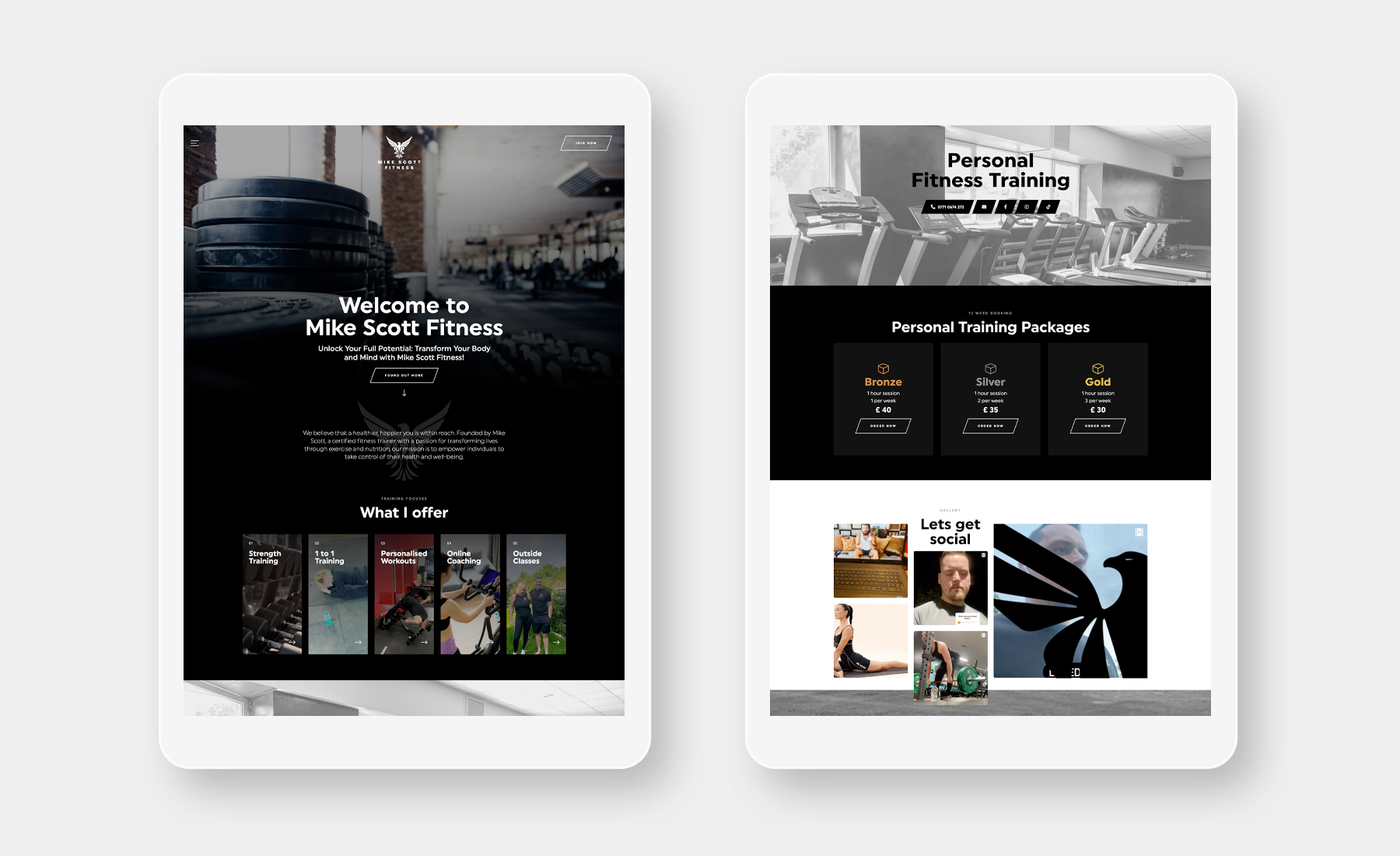 Personal Trainer One Page Website