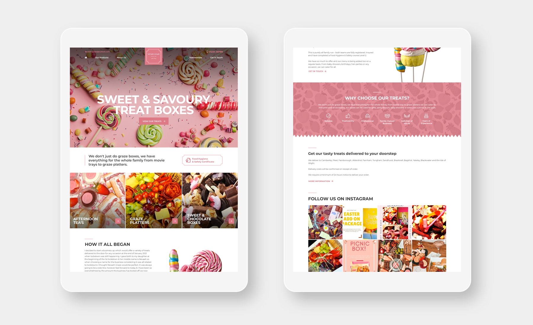 Sweets and Treats One page Website
