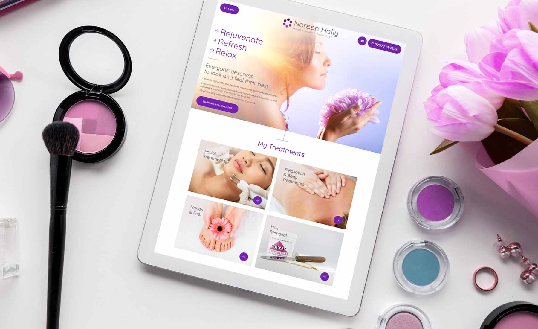 Beauty Therapist One Page Website