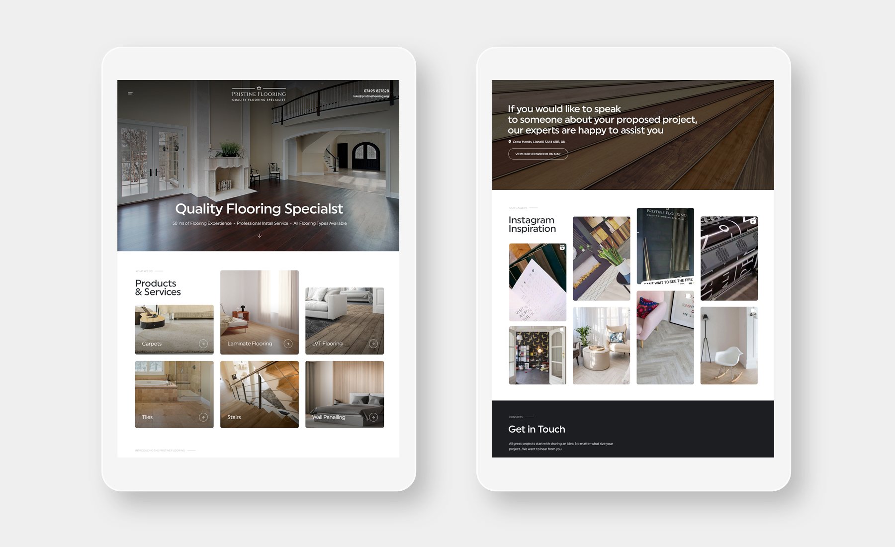 High Quality Flooring One Page Website