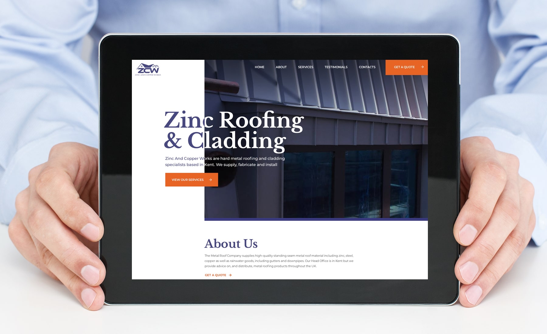 Specialist Roof Contractor One Page Website