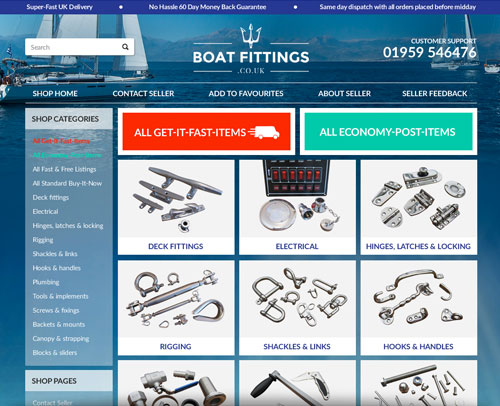 eBay Shop Design for Boat Company