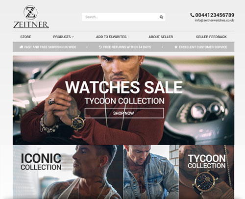 eBay Store Design for Watches