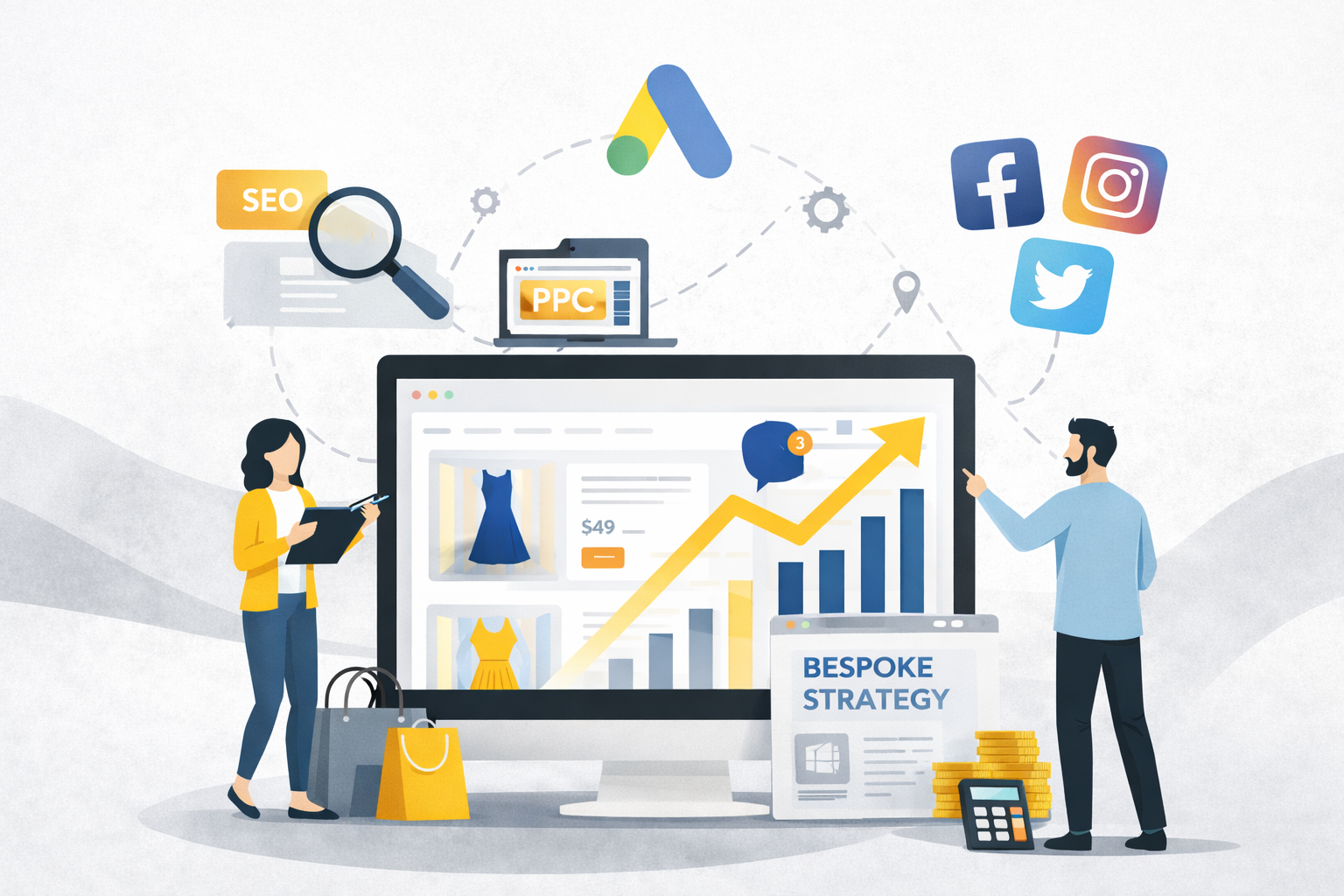 <strong>The digial chaos ends here</strong> Get a powerful strategy that actually drives your business forward online