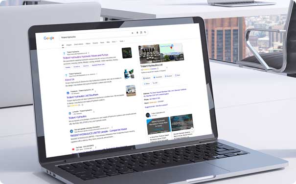 Laptop with open google search