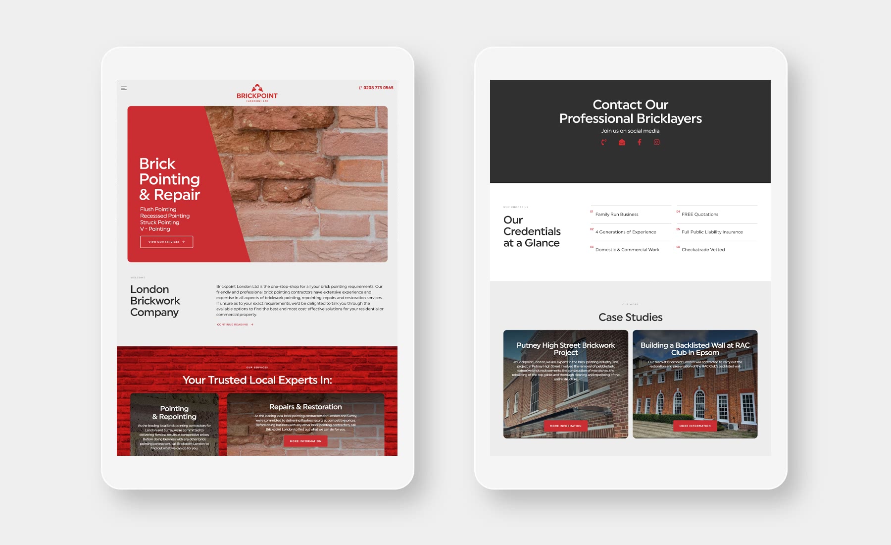 Brick Pointing Website